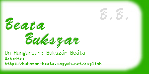 beata bukszar business card